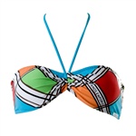 Panos Emporio Samos-3 10 Bandeau. Bandeau med knäppning i ryggen, lätt vaddering i kuporna och tunna band som knyts i nacken.

